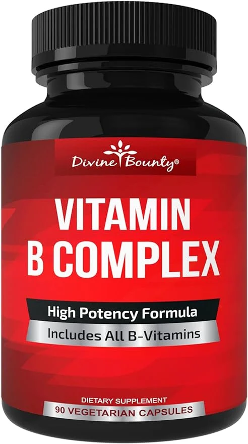 Super B Complex Vitamins – All B Vitamins Including B12, B1, B2, B3, B5, B6, B7, B9, Folic Acid – Vitamin B Supplement – Support Healthy Energy Metabolism – 90 Vegetarian Capsules